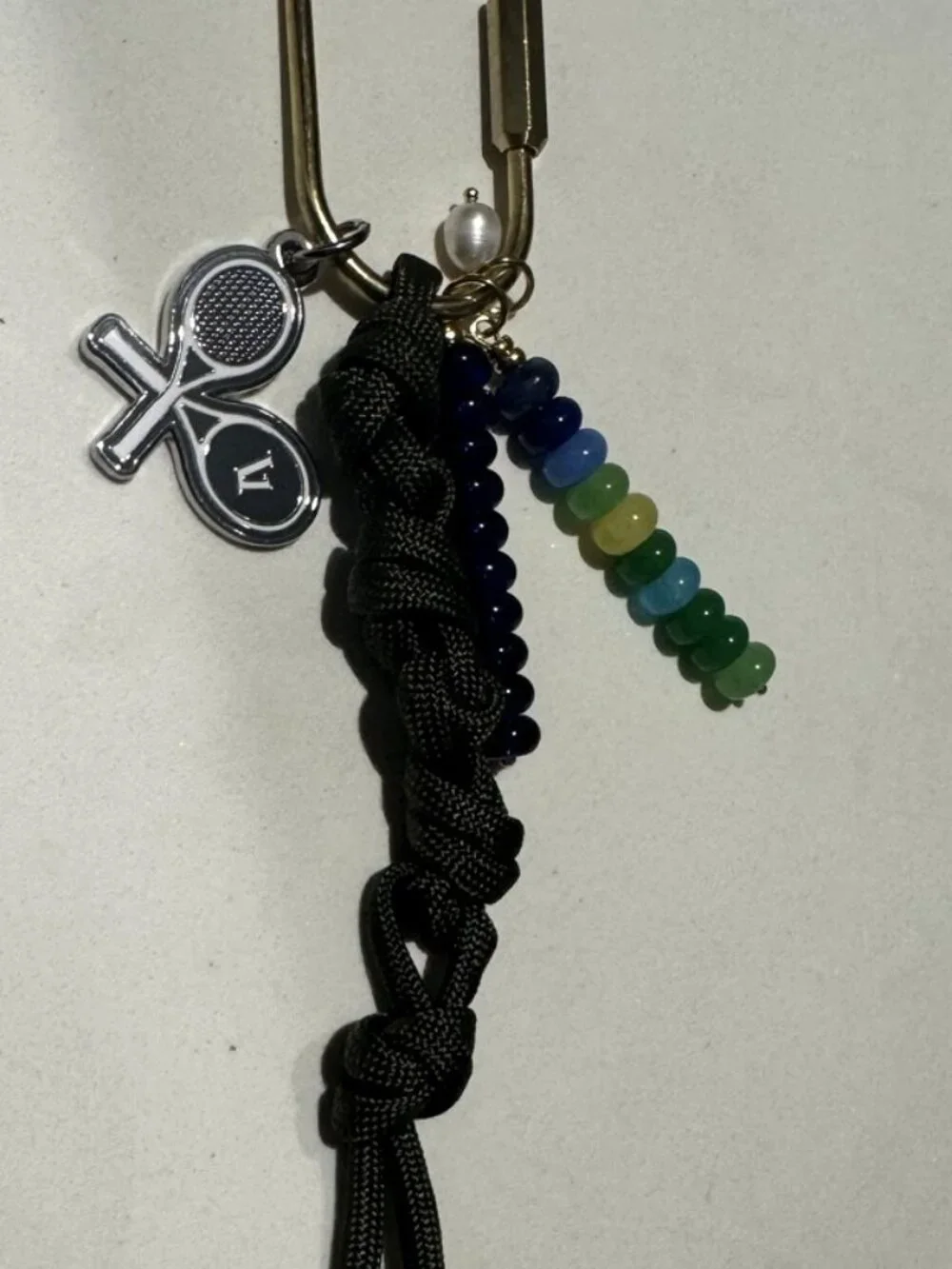Vuori US Open NYC Exclusive Bag Charm Keychain Tennis Racket Beads Rare